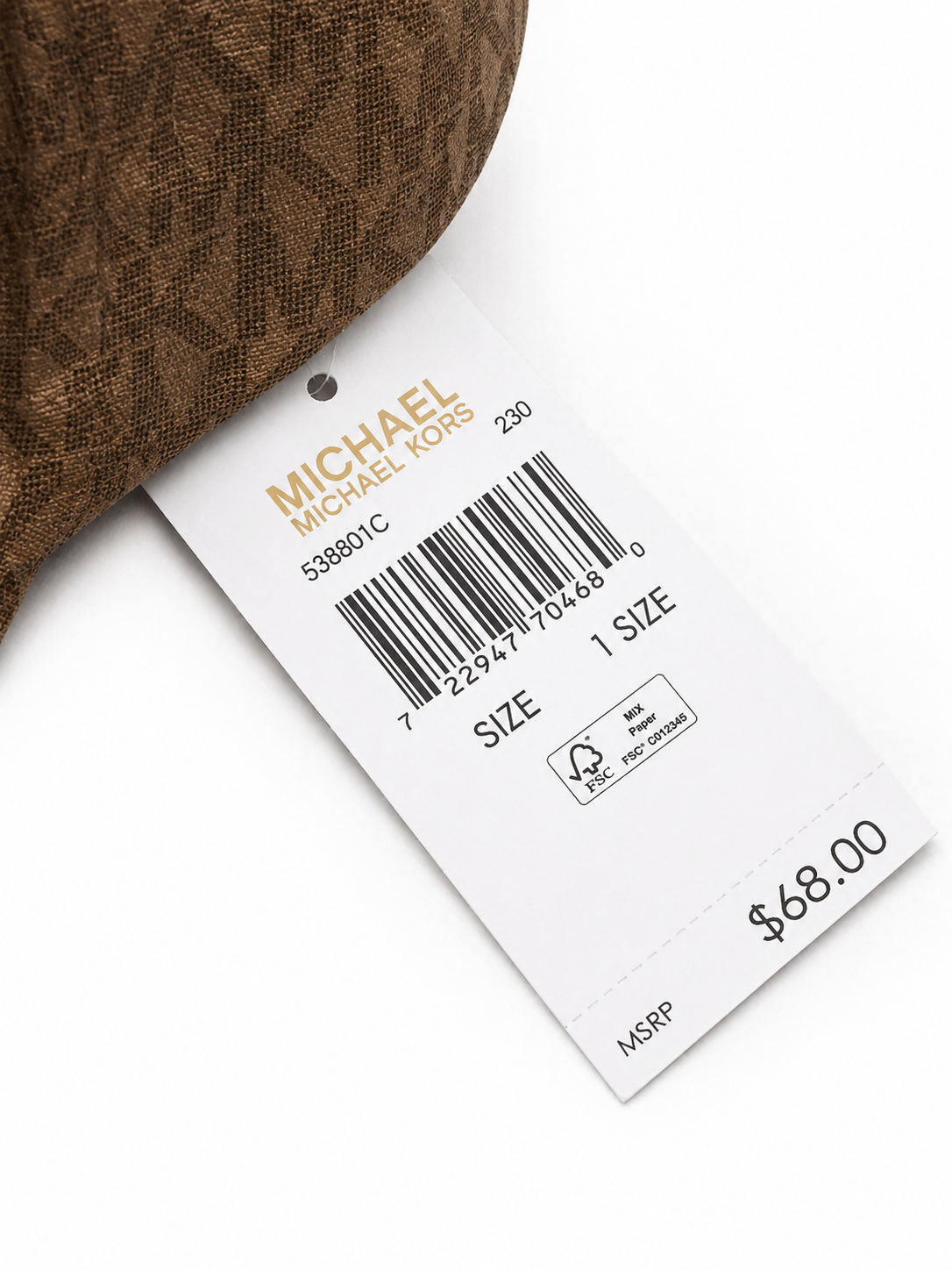 Michael Kors Brown MK Logo Monogram Baseball Cap Hat Adjustable Designer Luxury NWT