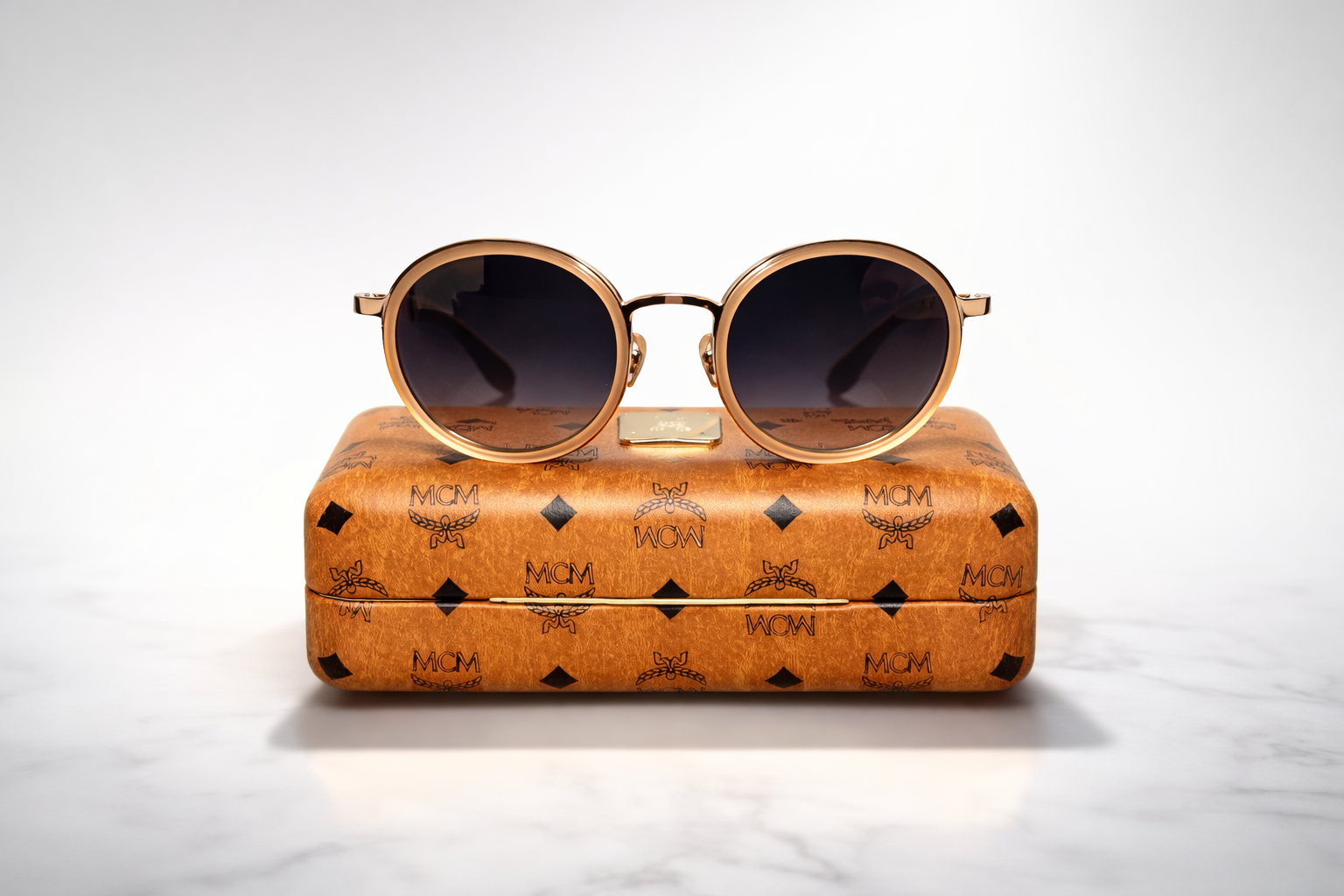 Authentic MCM MCM115SK Rose Gold Round Sunglasses – Luxury Men’s Designer Eyewear 55-22-140