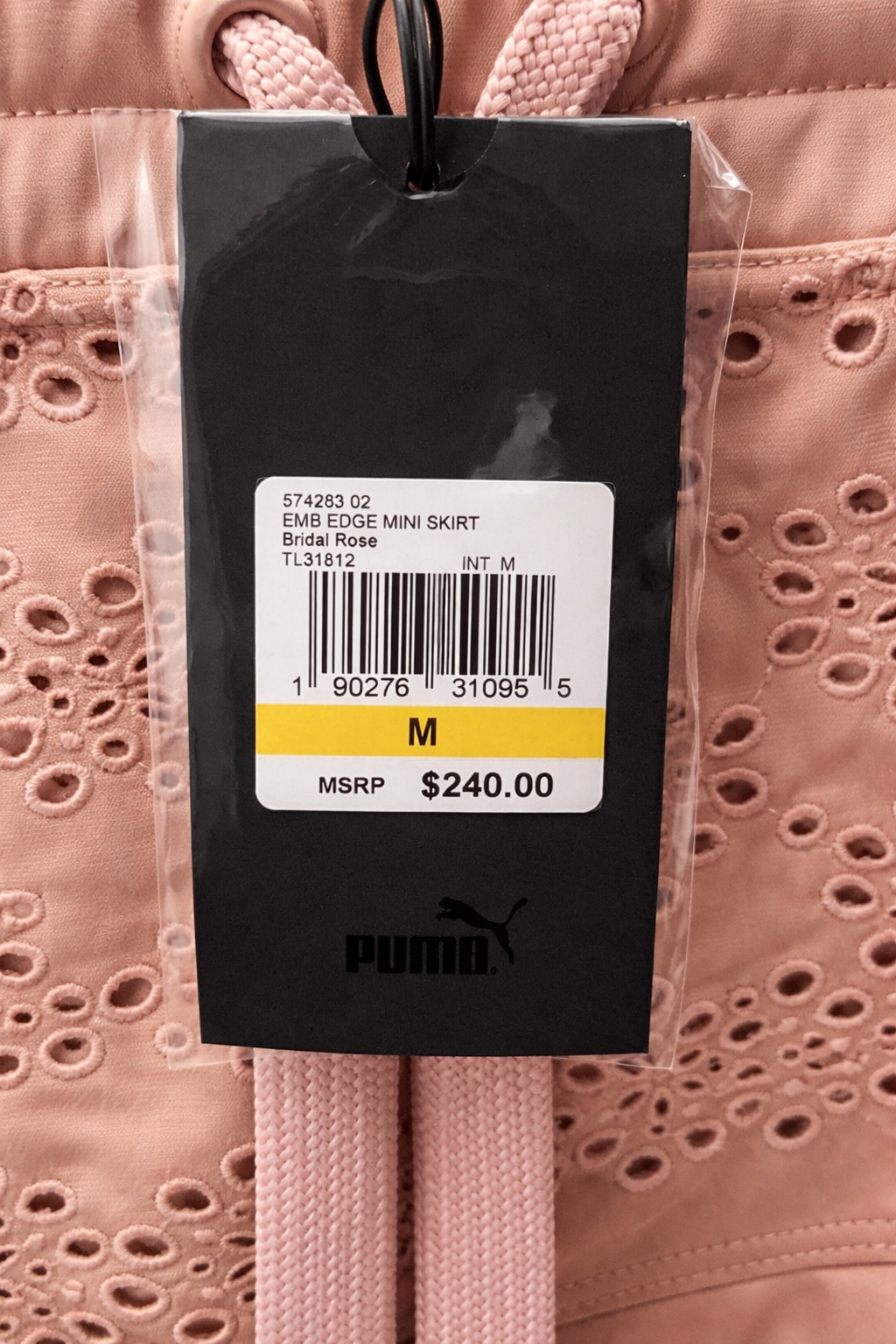 NWT FENTY PUMA Rihanna Eyelet Mini Skirt Bridal Rose Pink Size M $240 Retail