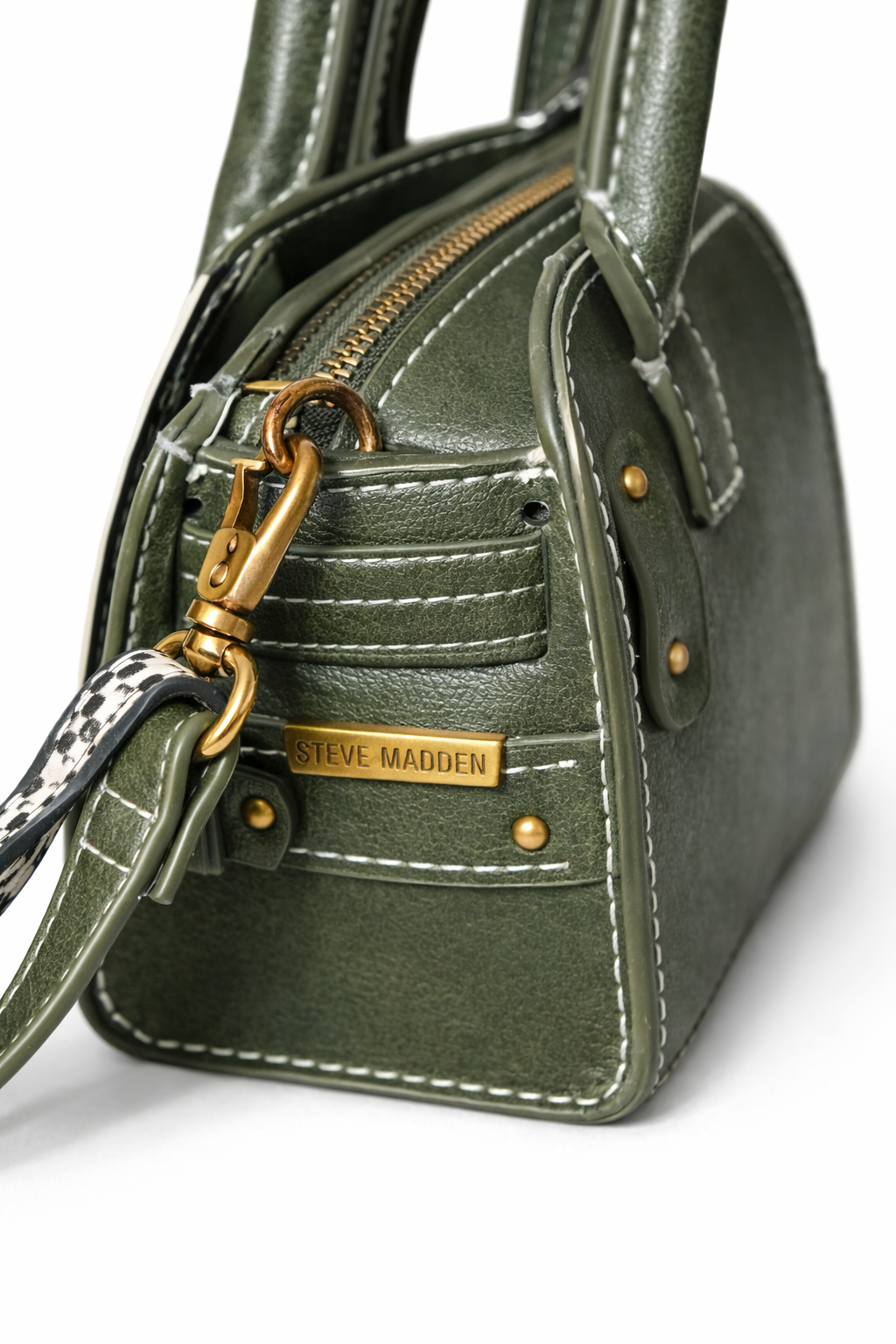 Steve Madden Green Mini Crossbody Bag Tassel Satchel Purse Gold Hardware BDAINSS Small Handbag