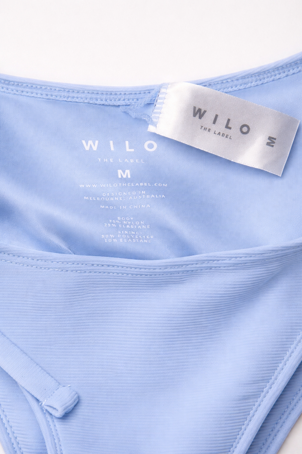 WILO The Label Cornflower Blue Bikini Medium NWT Adjustable Tie Swim Set
