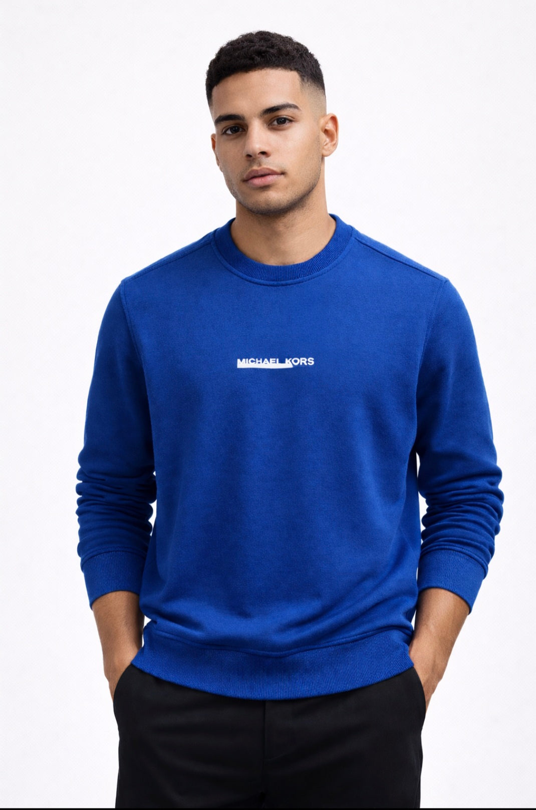 Michael Kors Marine Blue Crewneck Sweatshirt – Men’s Designer Logo Pullover (Size L, NWT)