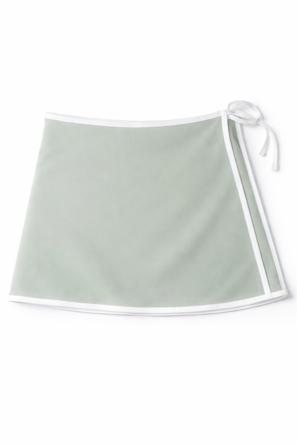 Wilo Ribbed Sage Green Bikini Set M White Trim 3PC Beach Swim