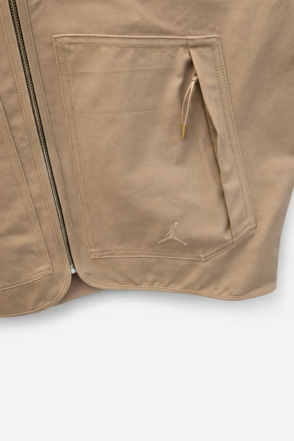 Nike Air Jordan Men’s Utility Vest – Khaki Zip-Up Active Loose Fit (Size L) Authentic