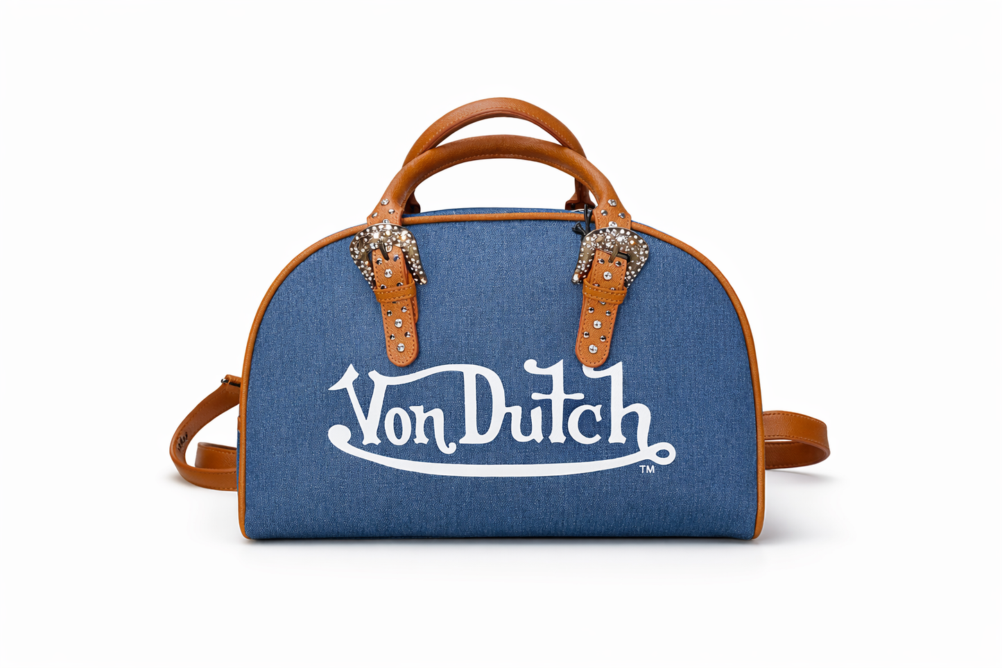Von Dutch Denim Duffle Bag – Y2K Logo Travel Bag