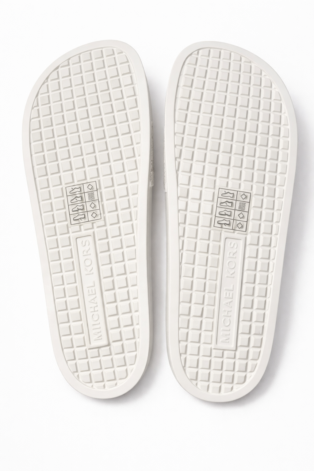 Michael Kors Jadie Slide Vanilla MK Monogram Sandals Women Size 7M Designer Slides