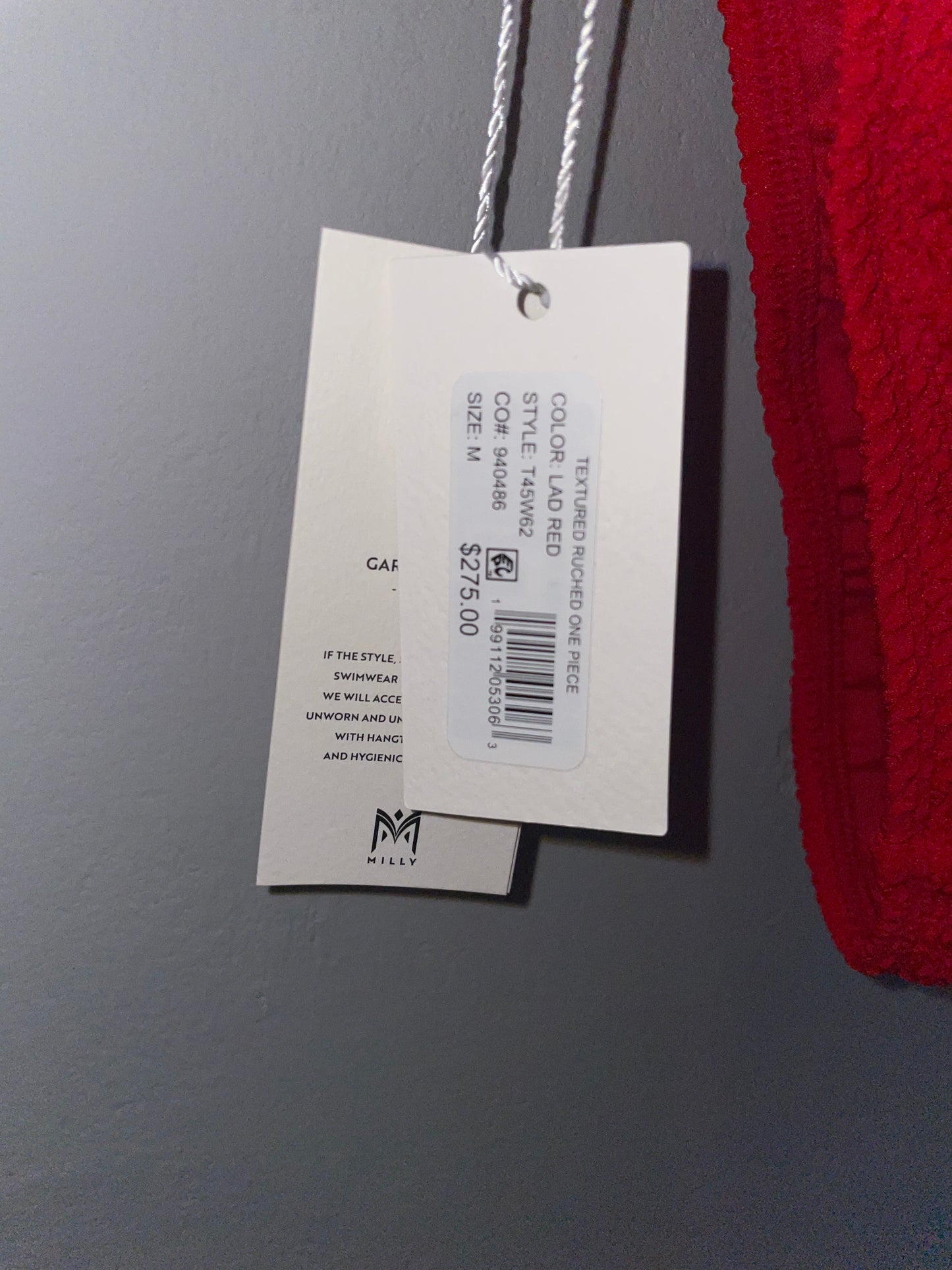 Milly Red Ruched One-Piece