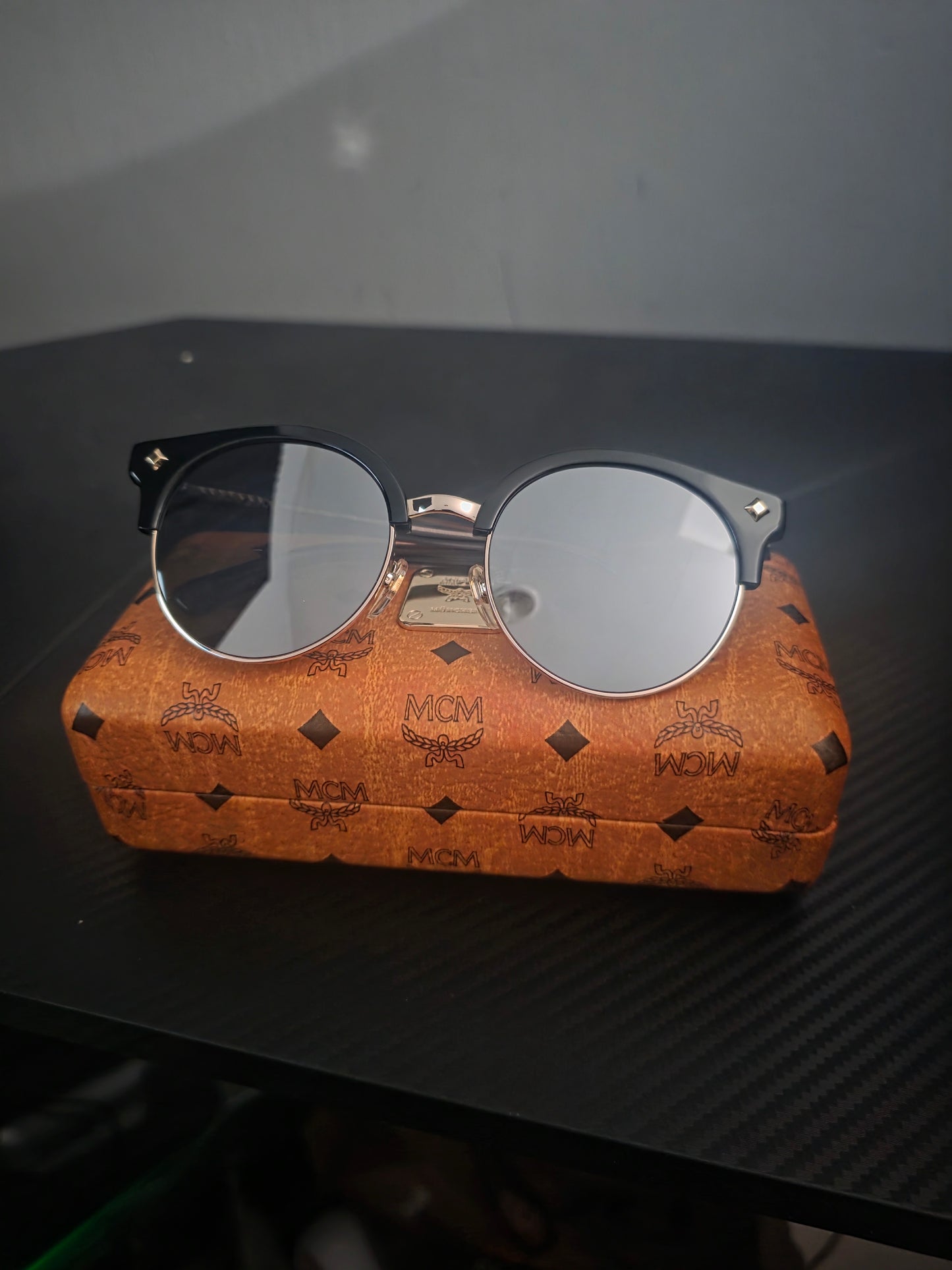 MCM 115SK 001 Round Black Metal Sunglasses – 53mm