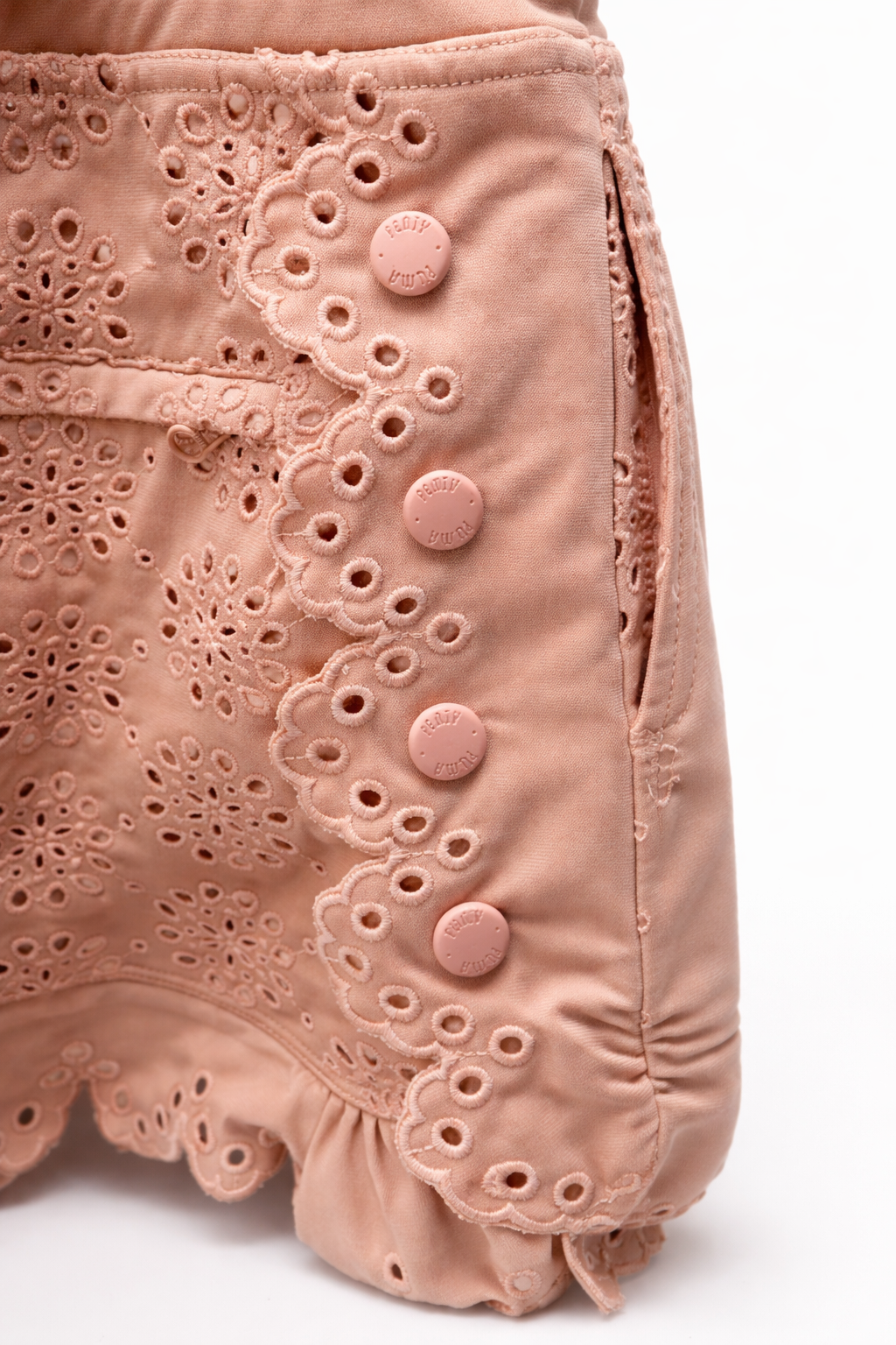 NWT FENTY PUMA Rihanna Eyelet Mini Skirt Bridal Rose Pink Size M $240 Retail