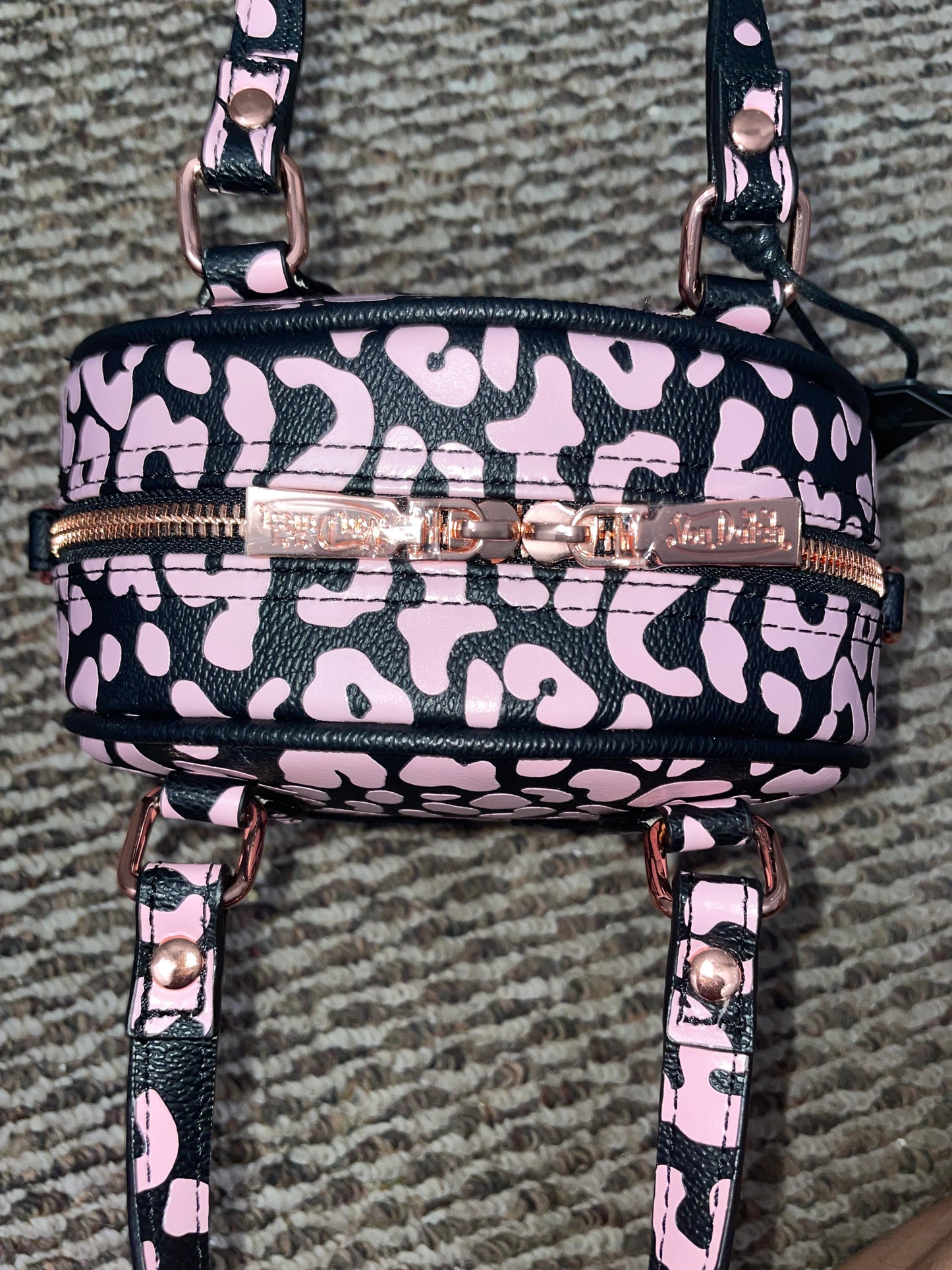 Von Dutch Pink Leopard Handbag – Y2K Cheetah Print Mini Purse