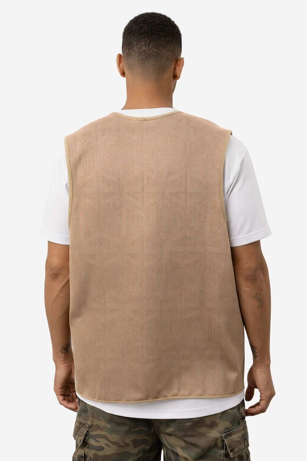 Nike Air Jordan Men’s Utility Vest – Khaki Zip-Up Active Loose Fit (Size L) Authentic