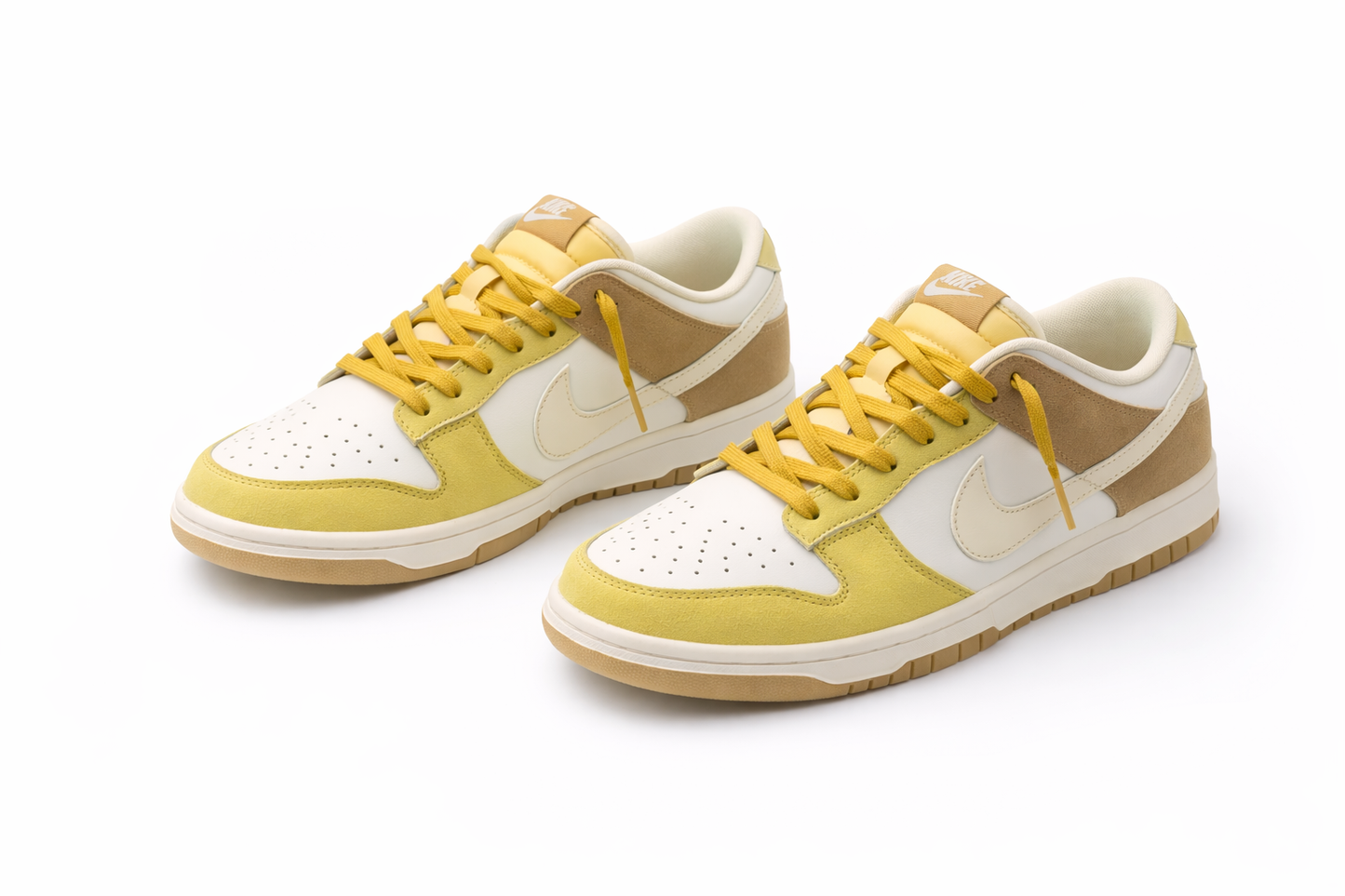 Nike Dunk Low White Yellow Tan Gum Bottom Sneakers – Men’s Size 11 Premium Streetwear