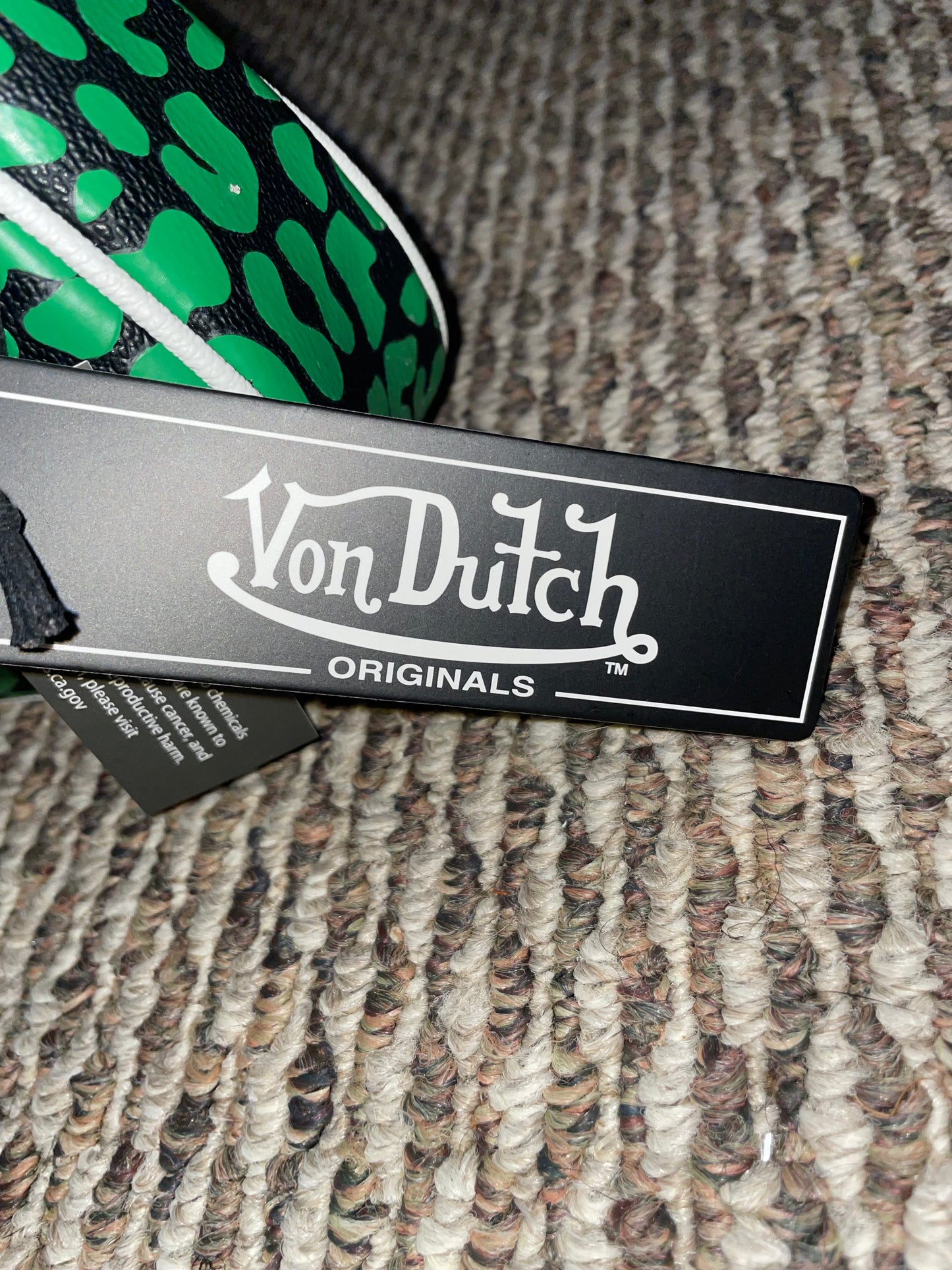 Von Dutch Lime Cheetah Shoulder Bag – Y2K Logo Purse – Originals Collection – One Size