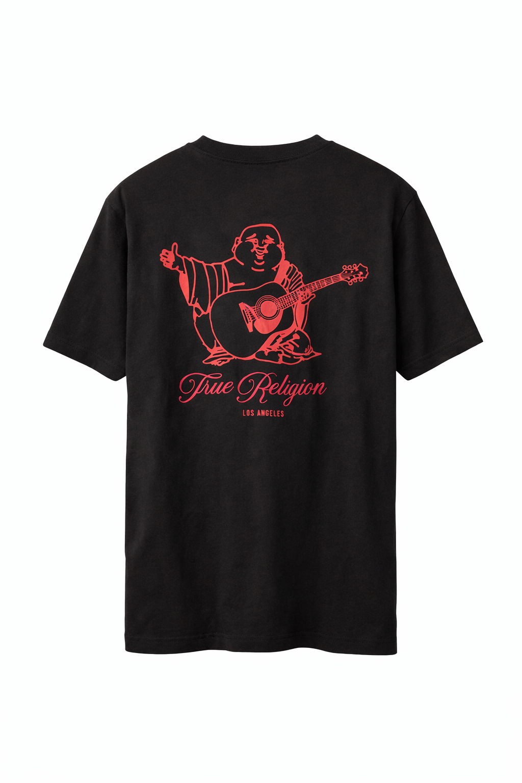 True Religion Buddha Graphic T Shirt Mens Medium Black Red Logo Tee LA