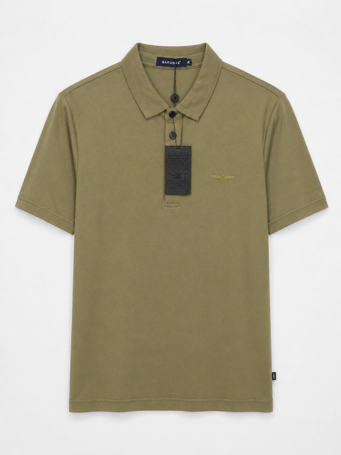 Barabas Polo Shirt Mens Olive Green XL Designer Luxury Short Sleeve Slim Fit Casual NWT