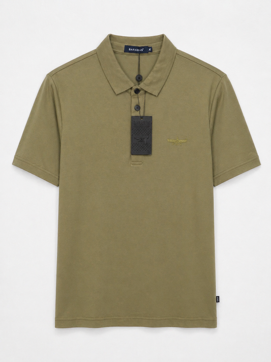 Barabas Polo Shirt Mens Olive Green XL Designer Luxury Short Sleeve Slim Fit Casual NWT