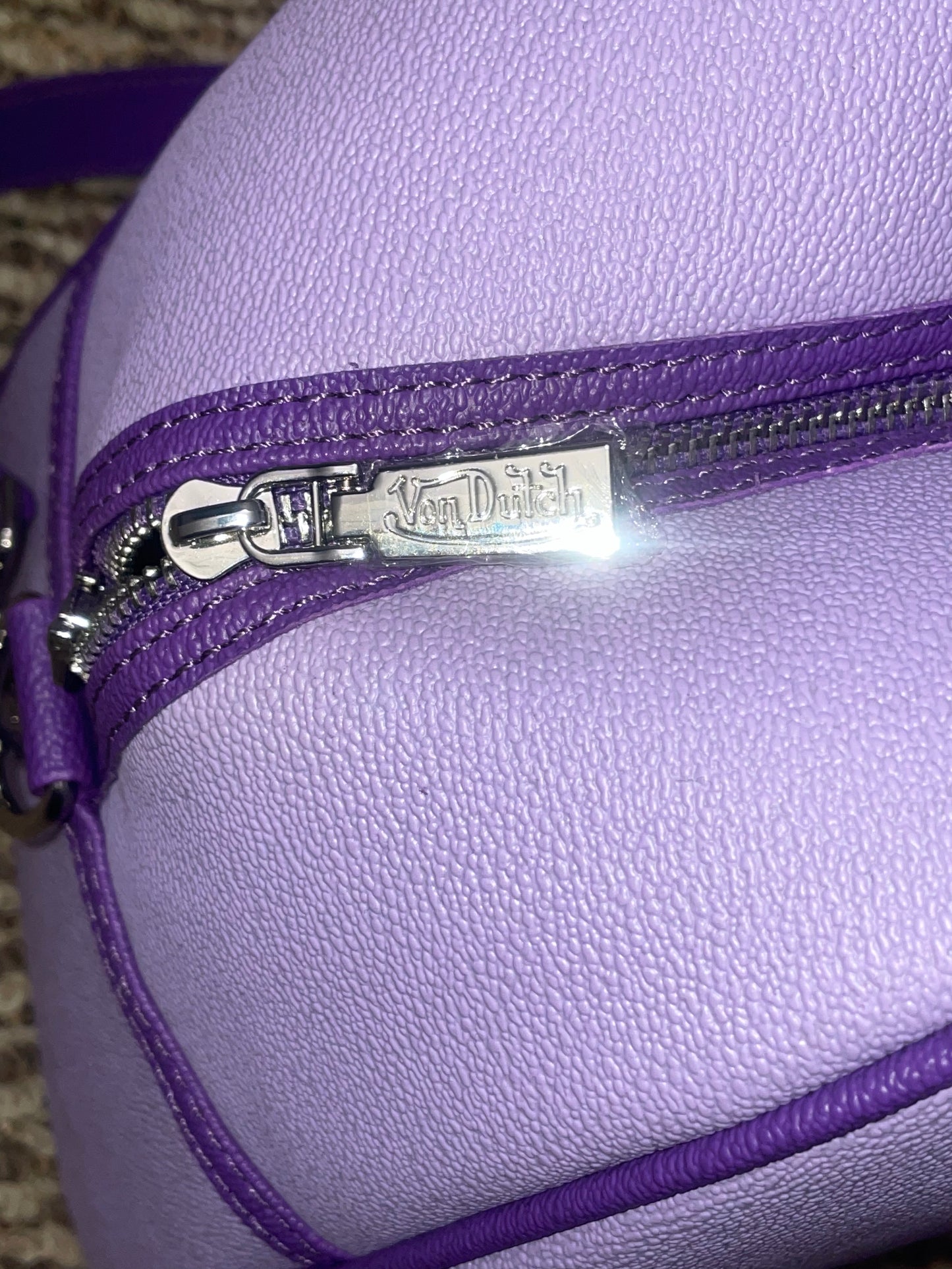 Von Dutch Purple Duffle Bag – Y2K Logo Travel Bag