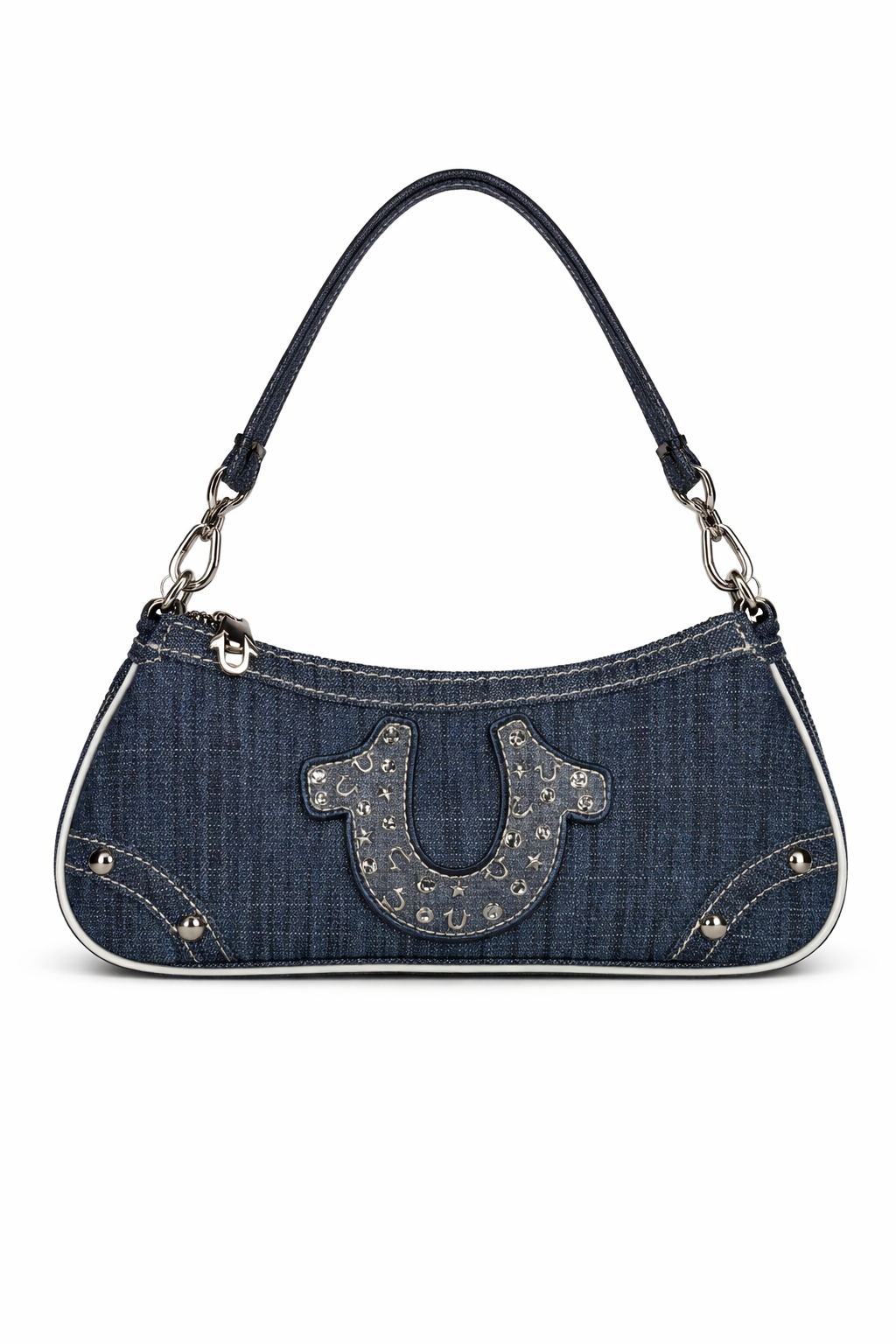 True Religion Denim Studded Shoulder Bag – Horseshoe Logo – NWT – $120 MSRP
