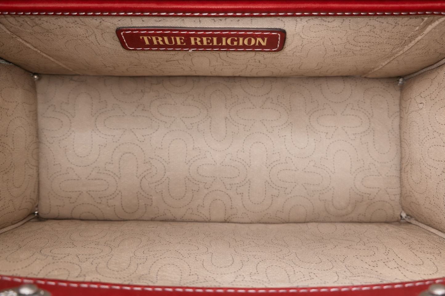 True Religion Denim Mini Tote Bag NWT 🔥 Red Leather Trim Crossbody Designer Purse Y2K