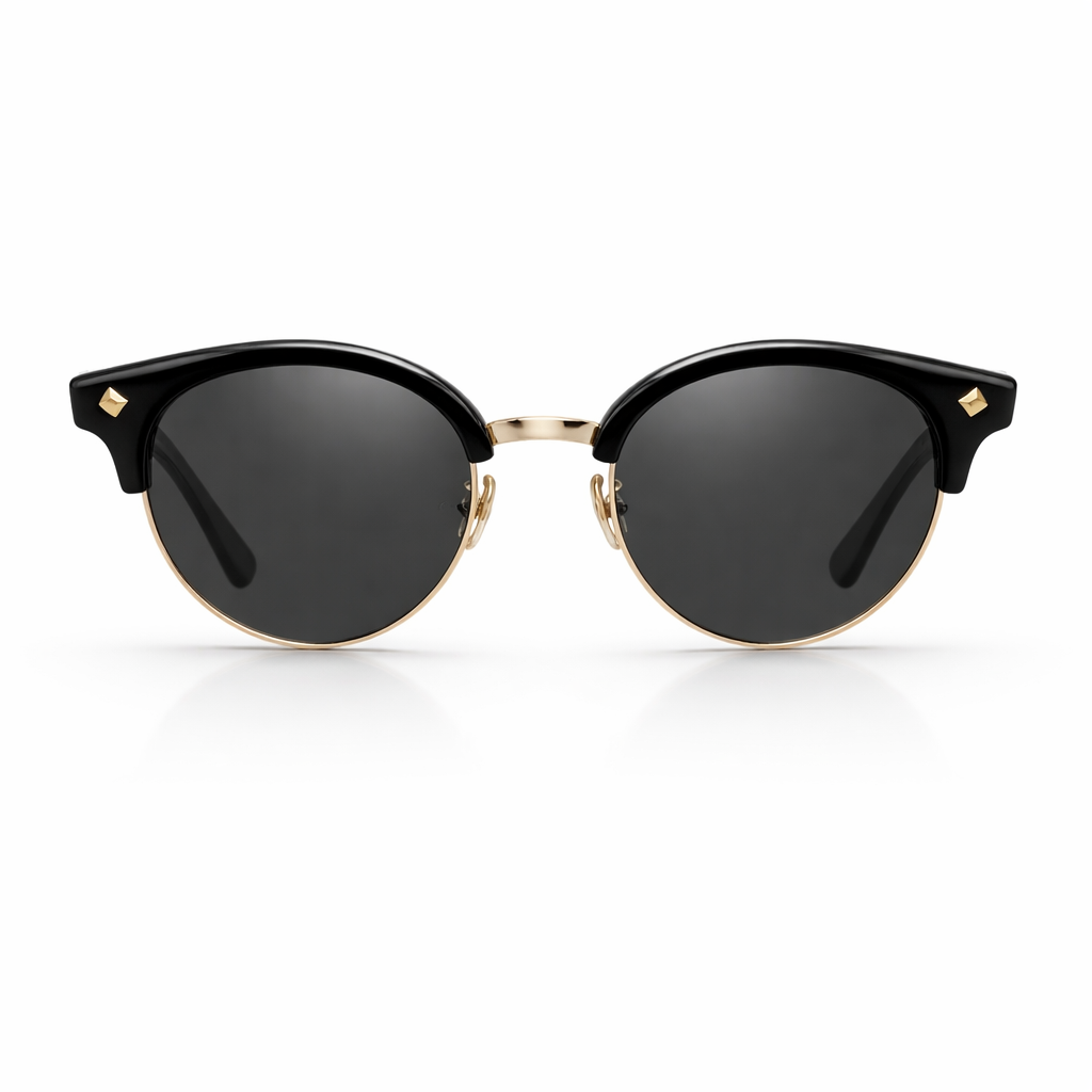 MCM 115SK 001 Round Black Metal Sunglasses – 53mm