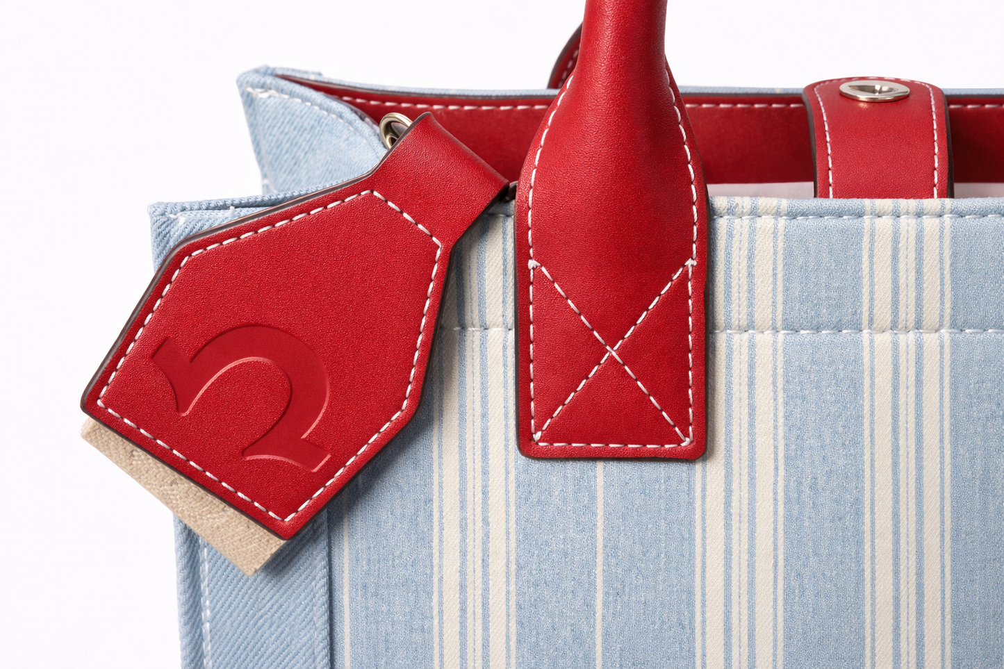 True Religion Denim Mini Tote Bag NWT 🔥 Red Leather Trim Crossbody Designer Purse Y2K