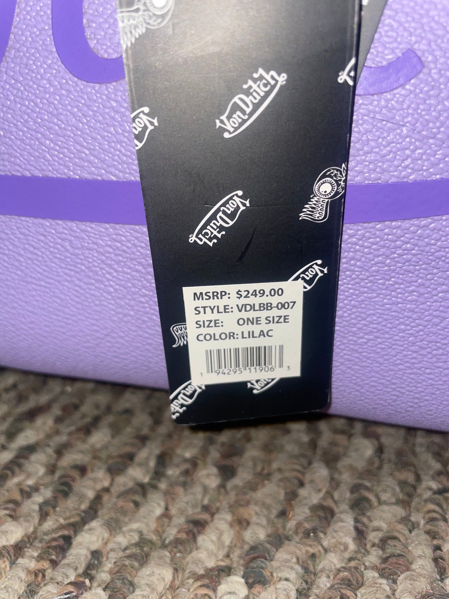 Von Dutch Purple Duffle Bag – Y2K Logo Travel Bag