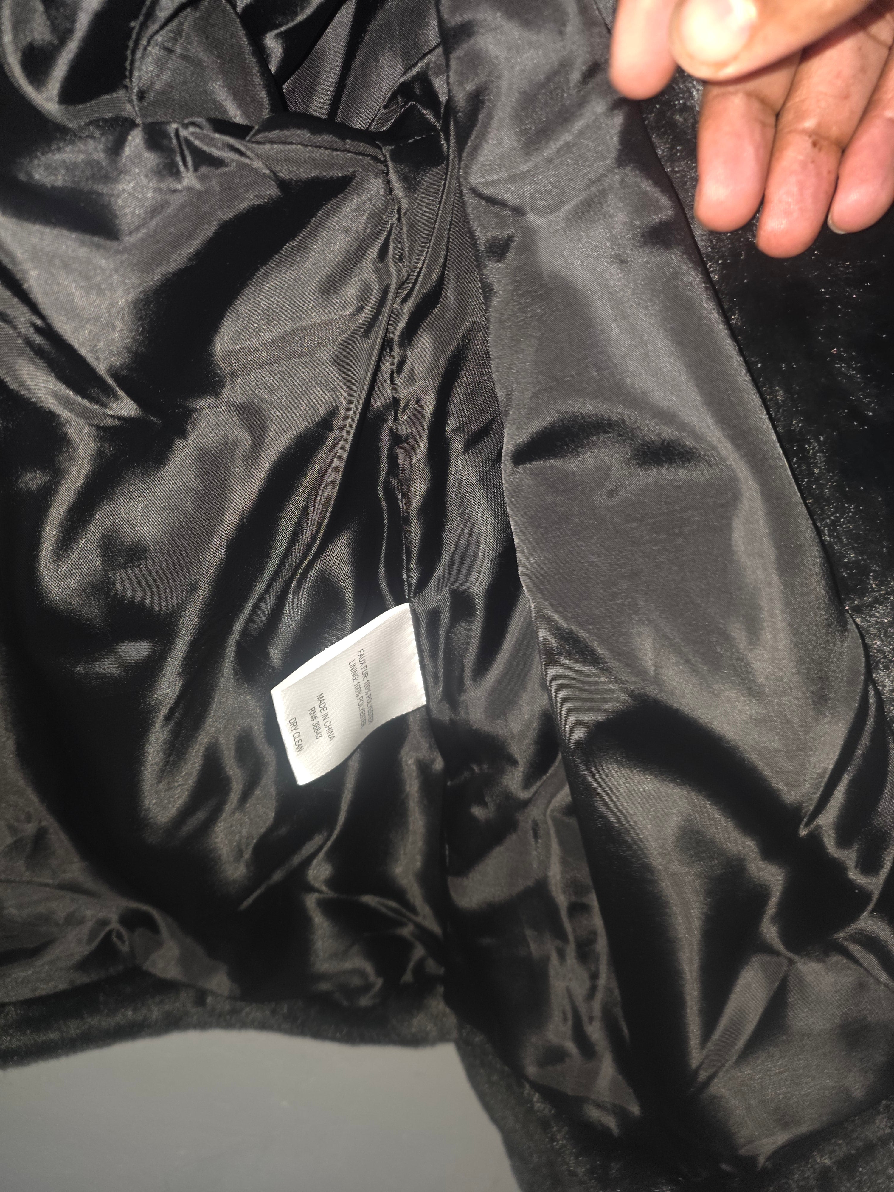 CeCe Black Embellished Faux Fur Jacket – Authentic Designer Glam Statement Coat