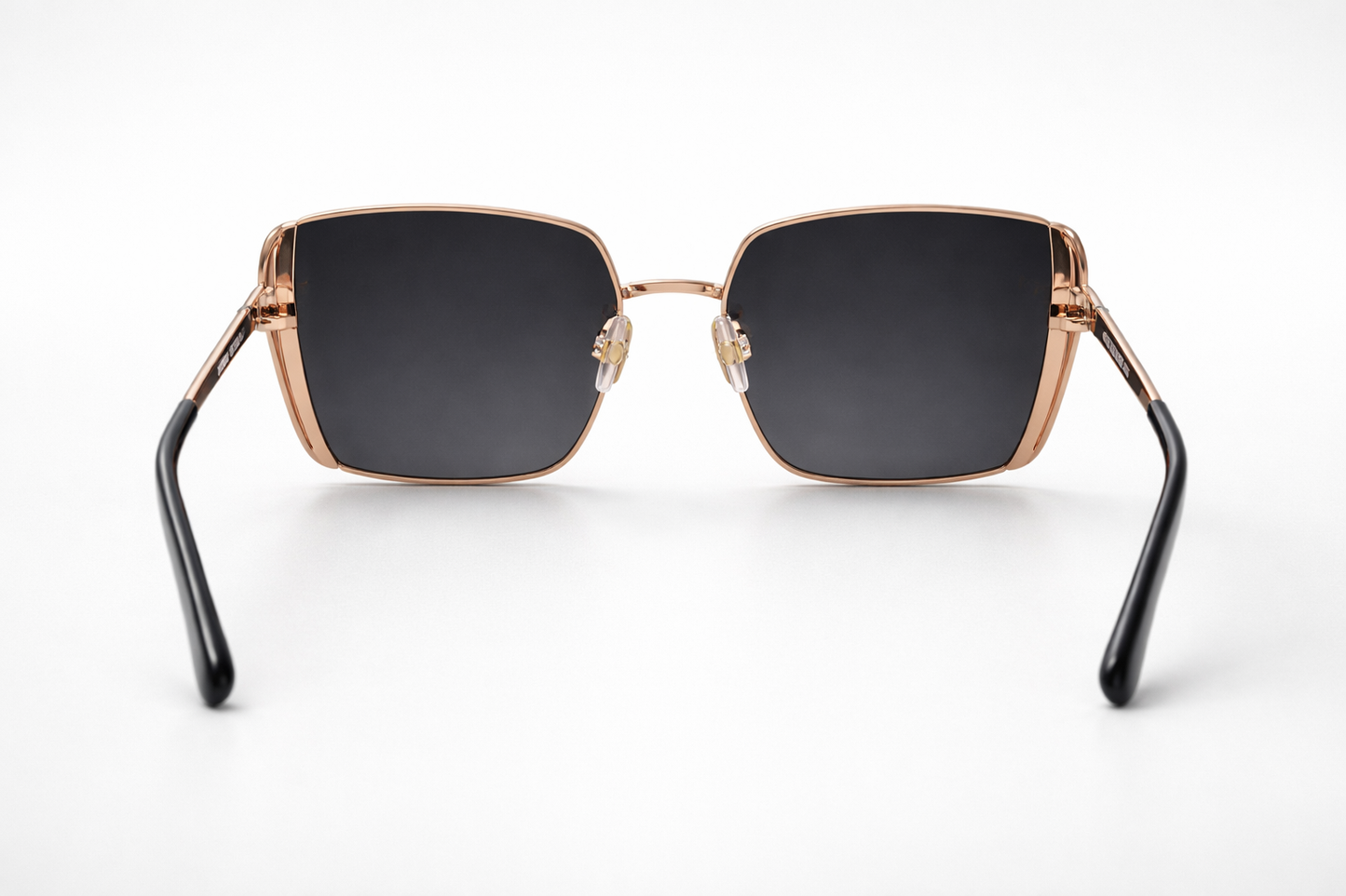 True Religion Rose Gold Square Sunglasses Rhinestone Cat 3 Gradient Lens UV