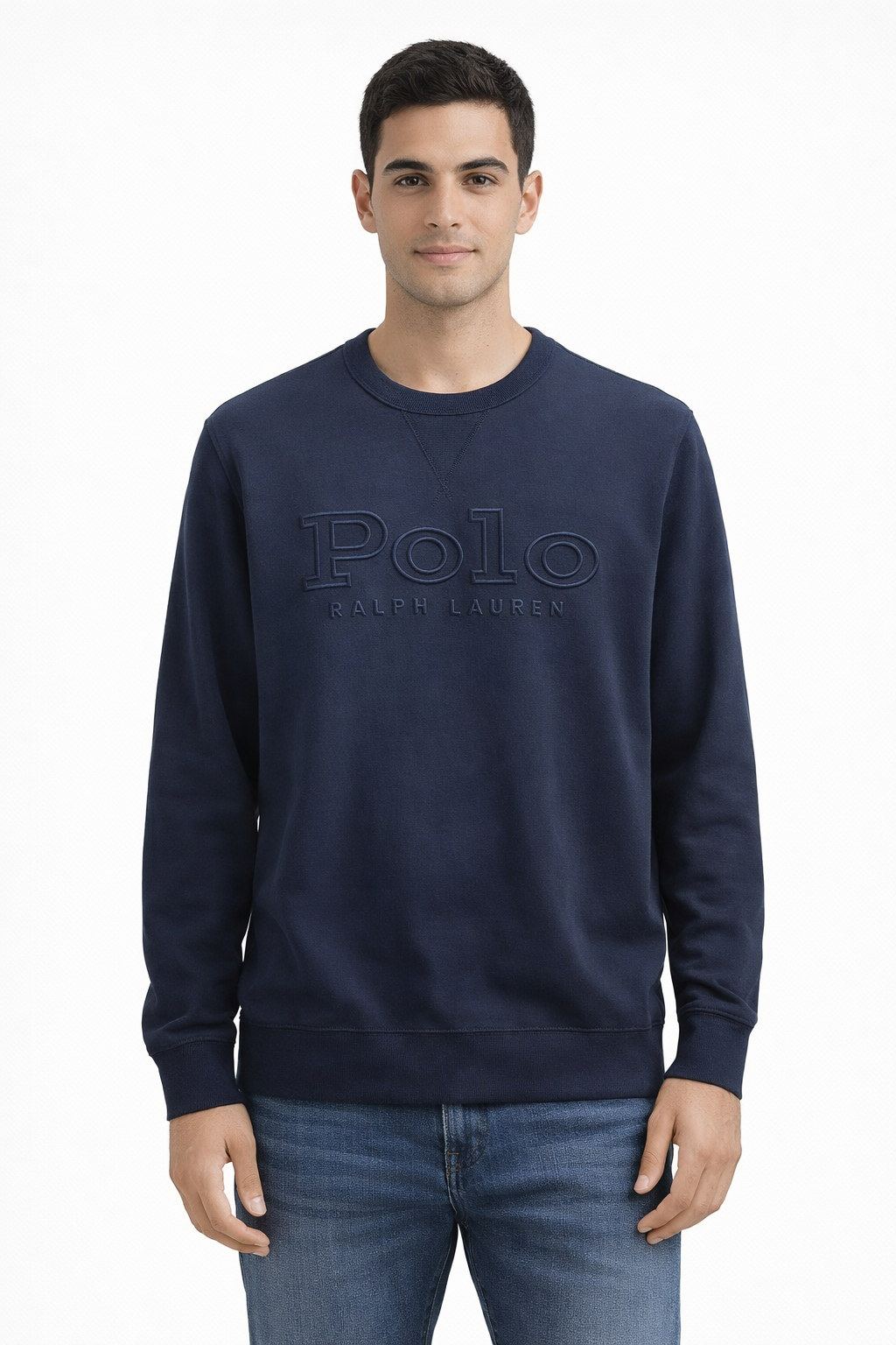 Polo Ralph Lauren Navy Crewneck Sweatshirt XL – Classic Embroidered Logo Pullover – Men’s Designer Sweatshirt