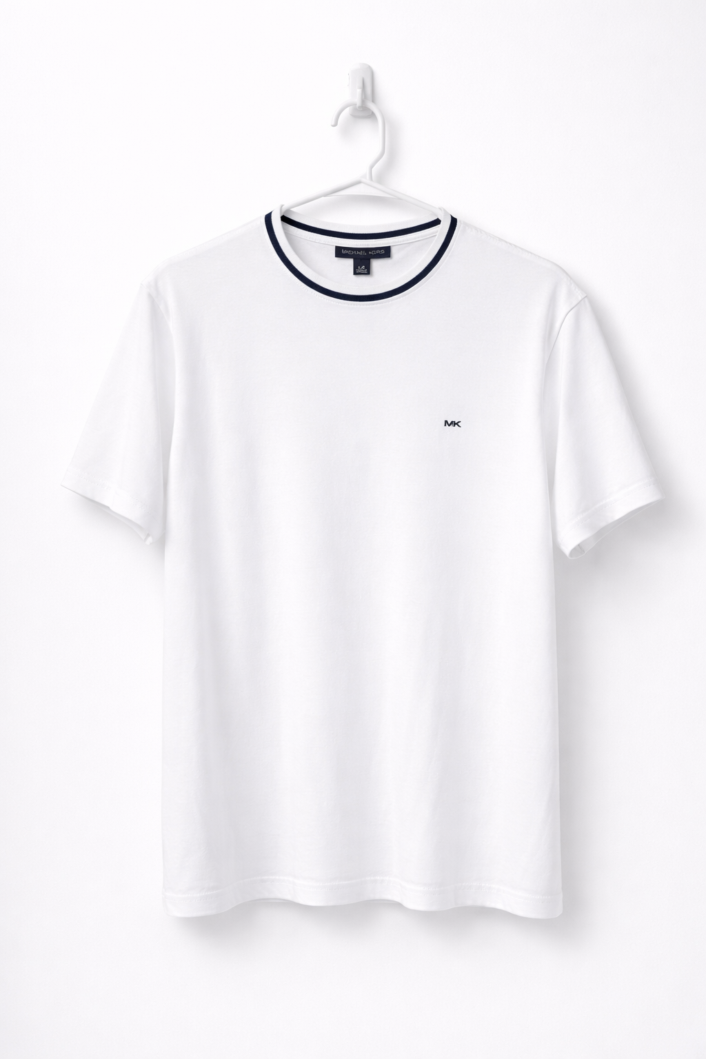 Michael Kors White Logo T-Shirt Men’s Large – Designer Cotton Crewneck Short Sleeve Tee