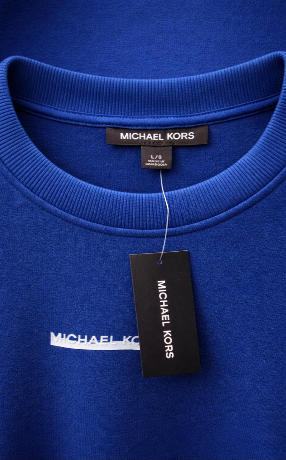 Michael Kors Marine Blue Crewneck Sweatshirt – Men’s Designer Logo Pullover (Size L, NWT)
