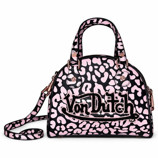 Von Dutch Pink Leopard Handbag – Y2K Cheetah Print Mini Purse