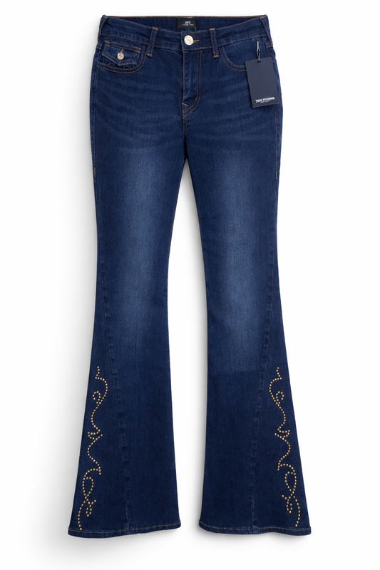 True Religion Joey Mid Rise Flare – Studded Edition